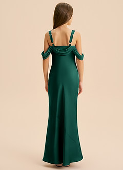 Azazie Bellalina Junior Syrena Pofałdowany Satyna elastyczna Długość podłogi Młodsza druhna Sukienka image2