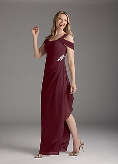 Azazie Weitzman vestidos de madre de la novia Vestido de Cabernet de Malla de Recto con Lentejuela image1