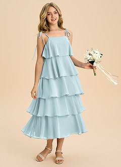 Azazie Shortcake Junior Mist A-Line Bow Chiffon Dress image5