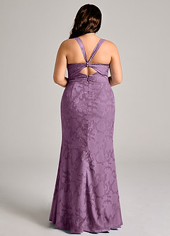 Azazie Mero Bridesmaid Dresses Wisteria Sheath Pleated Floral Burnout Dress image8