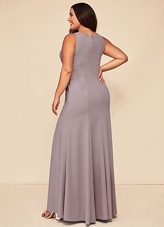 Azazie Rogue Bridesmaid Dresses Vintage Mauve Mermaid Scoop Side Slit Stretch Crepe Dress image8