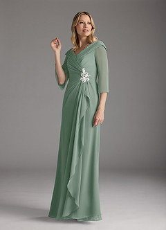 Azazie Jaycee Abiti per la Madre della Sposa Abito A-Line in Chiffon Salvia Argentata image4