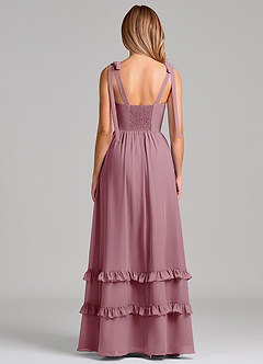 Azazie Anastacia Bridesmaid Dresses Vintage Mauve A-Line Sweetheart Neckline Chiffon Dress image2
