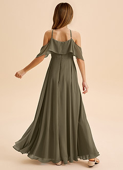 Azazie Tessabelle Junior Vestido de Verde Sauce de Gasa de Corte en A con Vestidos sin tirantes image2