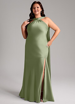 Azazie Kinsley Kleider zum Anprobieren zu Hause Meerjungfrau-Linie Seitliche Cut-Outs Stretch-Satin Kleid Schwarz image10