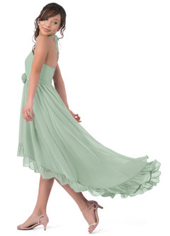Azazie Hermione Vestido de Agave de Gasa/ Chiffon de Acampanado image6