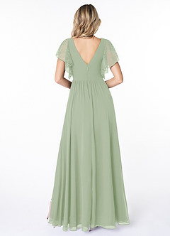Azazie Zella Bridesmaid Dresses Dusty Sage A-Line Lace Chiffon Dress image2