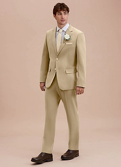 front Ethan Champagne Refined Weave Suit