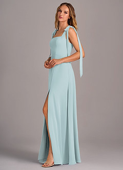 Azazie Debra Bridesmaid Dresses Mist A-Line with Pockets Chiffon Convertible Dress image4