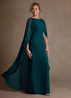 Azazie Artemisia vestidos de madre de la novia Vestido de Pino de Gasa de Corte Recto con Encaje image2