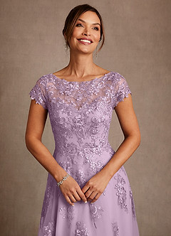 Azazie Jalinda Mother of the Bride Dresses Wisteria A-Line Lace Chiffon Dress image5