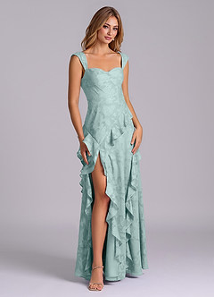 Azazie Sloane Bridesmaid Dresses Mist A-Line Sweetheart Neckline Floral Burnout Dress image6