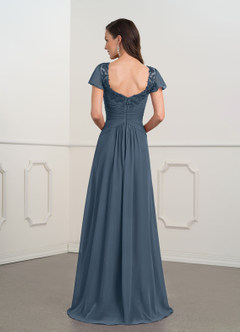 Azazie Gwenyth Mother of the Bride Dresses Neptune A-Line Lace Chiffon Dress image9