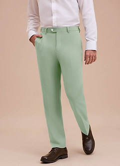 front Ethan Dusty Sage Refined Weave Dress Pants