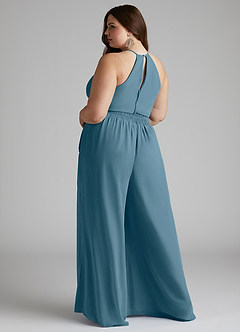 Azazie Kenzi Bridesmaid Dresses Bermuda Pleated Chiffon Jumpsuit image9