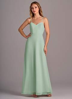 Azazie Mei Bridesmaid Dresses Agave A-Line Chiffon Dress image3