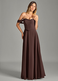 Azazie Chelsey Final Sale Lemon Sorbet A-Line Off the Shoulder Chiffon Convertible Dress image4