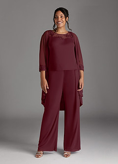 Azazie Frances Klänningar till brudens mor Klänning Jumpsuit/byxdräkt i Maska Scoop Cabernet image9