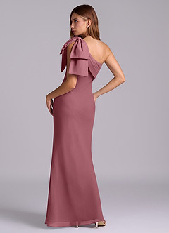 Azazie Yuanna Brautjungfernkleider Meerjungfrau-Linie One-Shoulder Chiffon Kleid Wüstenrose image6