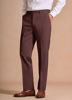 front James Espresso Pantaloni eleganți elastici structurați