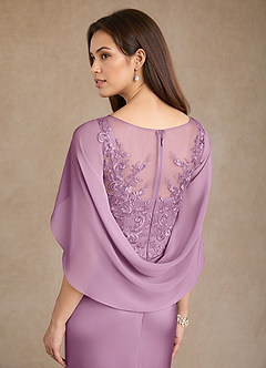 Azazie Hera Mother of the Bride Dresses Wisteria A-Line Lace Stretch Satin Dress image6