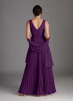 Azazie Kris Mother of the Bride Dresses Grape A-Line Sequins Chiffon Dress image4