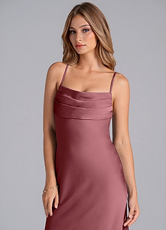 Azazie Seema Bridesmaid Dresses Desert Rose Mermaid Corset Stretch Satin Dress image2