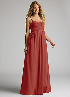 Azazie Llana Maternity Bridesmaid Dresses A-Line Chiffon Floor-Length Dress image1