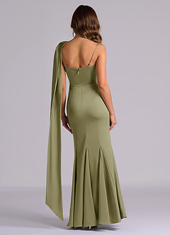 Azazie Inara Bridesmaid Dresses Pistachio Mermaid Pleated Stretch Satin Dress image2