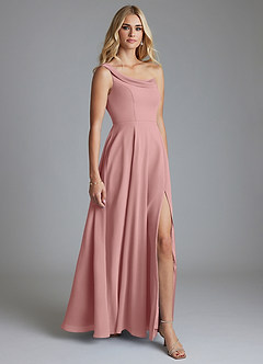 Azazie Naiyah Final Sale Sky Blue A-Line One Shoulder Chiffon Dress image5