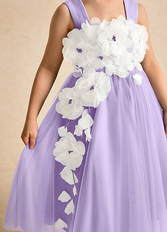 Azazie Dovey Abiti da Ragazza di Fiori Abito Principessa in Tulle Fiocco Lilla image7