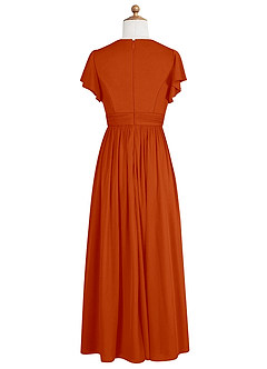 Azazie Mosley Junior Dark Green A-Line Ruched Mesh Dress image8