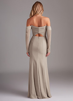 Azazie Hallie Bridesmaid Dresses Frost Mermaid Long Sleeve Chiffon Dress image8