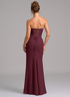 Azazie Sorrel Bridesmaid Dresses Cabernet Mermaid Corset Chiffon Dress image2