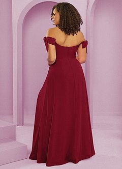 Barbie ♥ Azazie Bridesmaid Dresses Burgundy A-Line Off the Shoulder Chiffon Convertible Dress image8