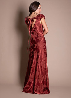 Lenice Rojo Caoba Vestido largo image9