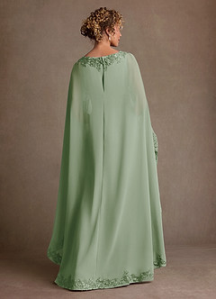 Azazie Artemisia Mother of the Bride Dresses Dusty Sage Sheath Lace Chiffon Dress image3