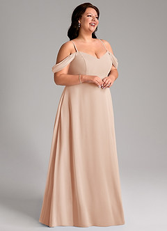 Azazie Marley Bridesmaid Dresses English Rose A-Line Off the Shoulder Chiffon Convertible Dress image15
