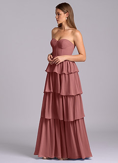 Azazie Faye Robes de demoiselle d'honneur Robe Trapèze en Mousseline de soie Encolure en Forme de Cœur Améthyste image5