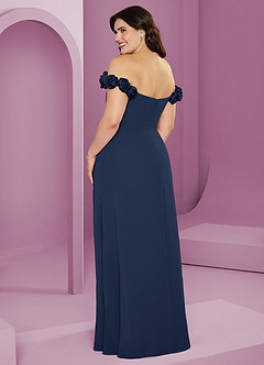 Barbie ♥ Azazie Bridesmaid Dresses Dark Navy A-Line Off the Shoulder Chiffon Convertible Dress image12