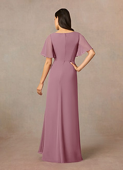 Azazie Rain Mother of the Bride Dresses Vintage Mauve Sheath Beaded Chiffon Dress image4