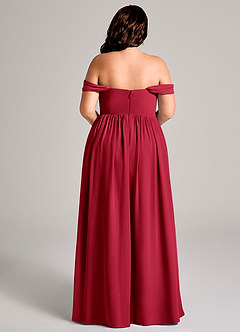 Azazie Calianna Bridesmaid Dresses Scarlet A-Line Off the Shoulder Chiffon Convertible Dress image15