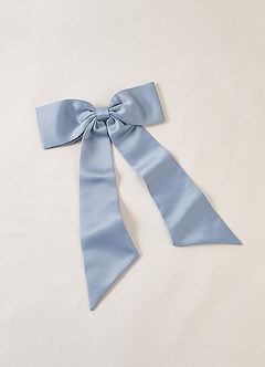 front Matching Color Stretch Satin Bow Hair Clip Set