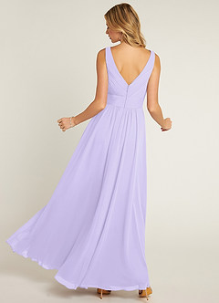 Azazie Pierrette Bridesmaid Dresses Lilac A-Line Pleated Chiffon Dress image2