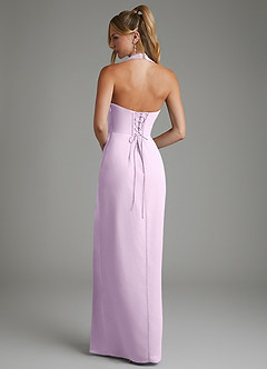 Azazie Tina Bridesmaid Dresses Frosted Lilac Mermaid Corset Chiffon Dress image6