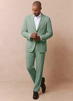 front Owen Dusty Sage Lightweight Tailored Trousers Suit