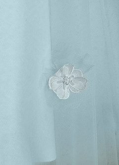 Azazie Doe Vendita Finale Abito A-Line in Tulle Pizzo Nebbia image9