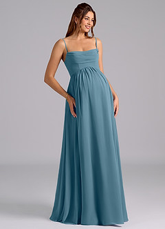 Azazie Saige Suknie dla druhen ciążowych Linia A Pofałdowany Szyfon Długość podłogi Sukienka image7