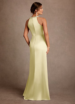 Azazie Lawrence Mother of the Bride Dresses Lemon Sorbet A-Line Pleated Stretch Satin Dress image3