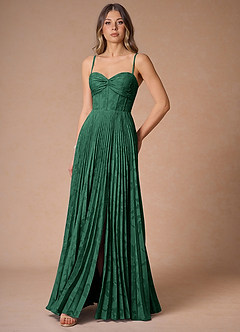 Akiko Emerald Green Pleated Maxi Dress image5